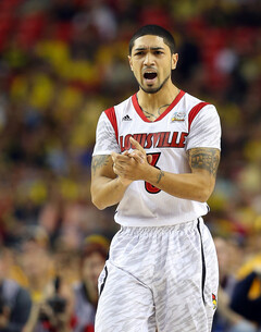 Peyton Siva reacts after a play.