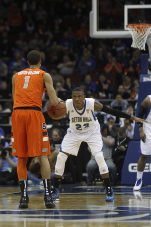 Syracuse point guard Michael Carter-Williams struggled from the field – making just three shots – but went 8-for-10 at the free throw line.