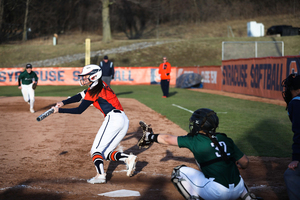 Sammy Fernandez lays down a bunt in a game last season. 