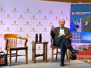 During his Tuesday visit to Syracuse University, Tom Steyer labeled climate change as an “overwhelming” challenge for the United States, but emphasized that working to solve it can be a way to mitigate partisanship. Steyer, a businessman and former 2020 presidential candidate, discussed sustainability and other topics during the campus conversation at SU.