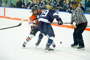 Syracuse recorded 13 blocked shots despite falling to No. 15 Penn State 4-2 in its College Hockey America opener. 