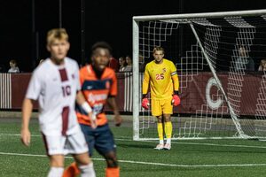 Tomas Hut recorded four saves as Syracuse defeated Colgate 1-0 in its season opener.