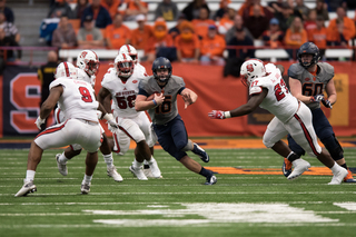 Zack Mahoney takes off and runs against North Carolina State.