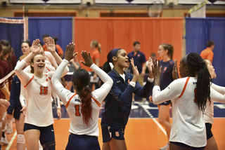 Syracuse won its first ACC game of the season, winning in four sets.