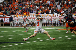 Nate Solomon reaches back for a shot attempt. 