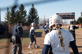 Syracuse knocked in three runs in the first two innings of game No. 2.